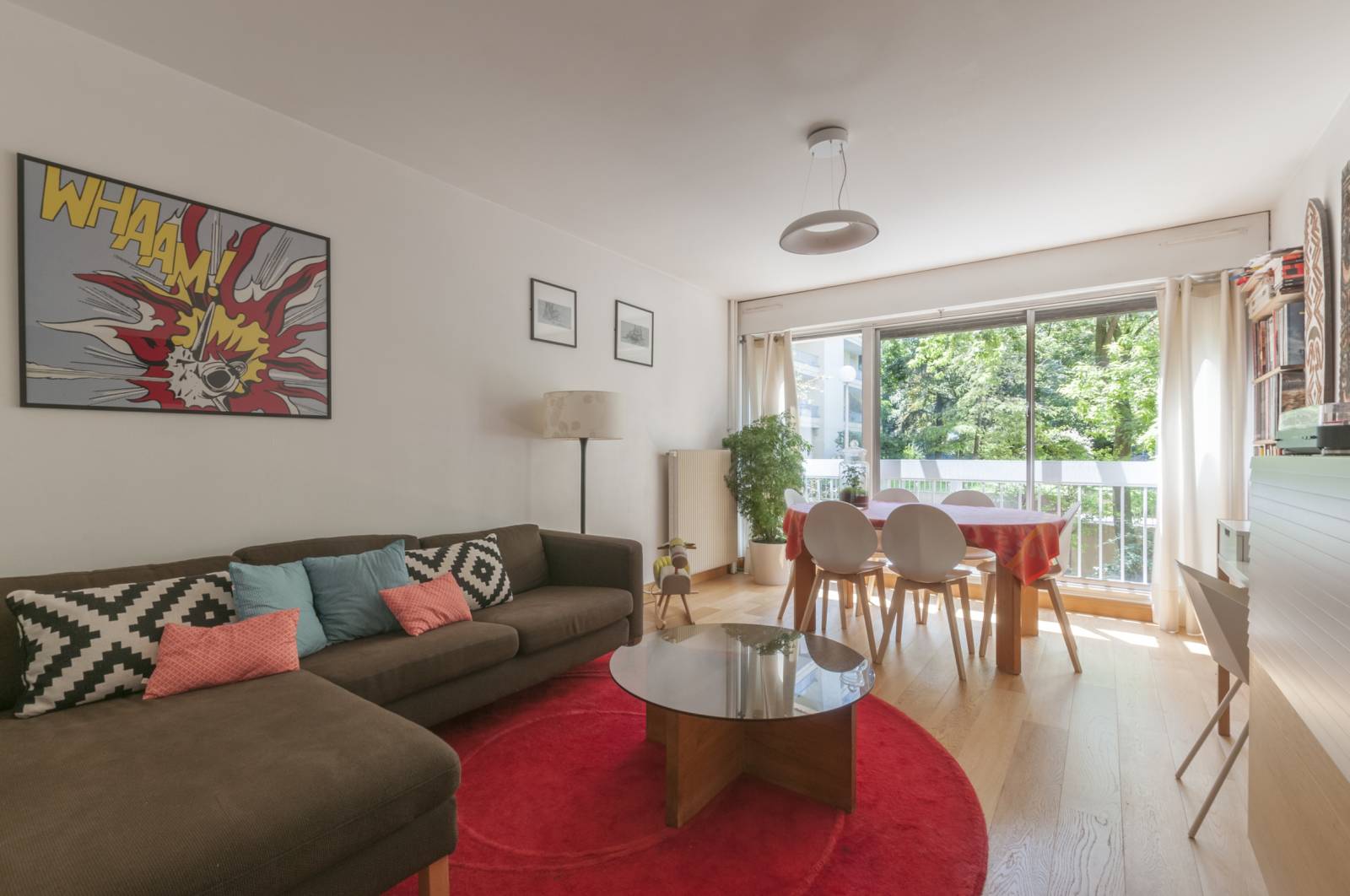 Salon - Appartement T3 avec balcon - Paris 19ème - Century 21 Assas Raspail