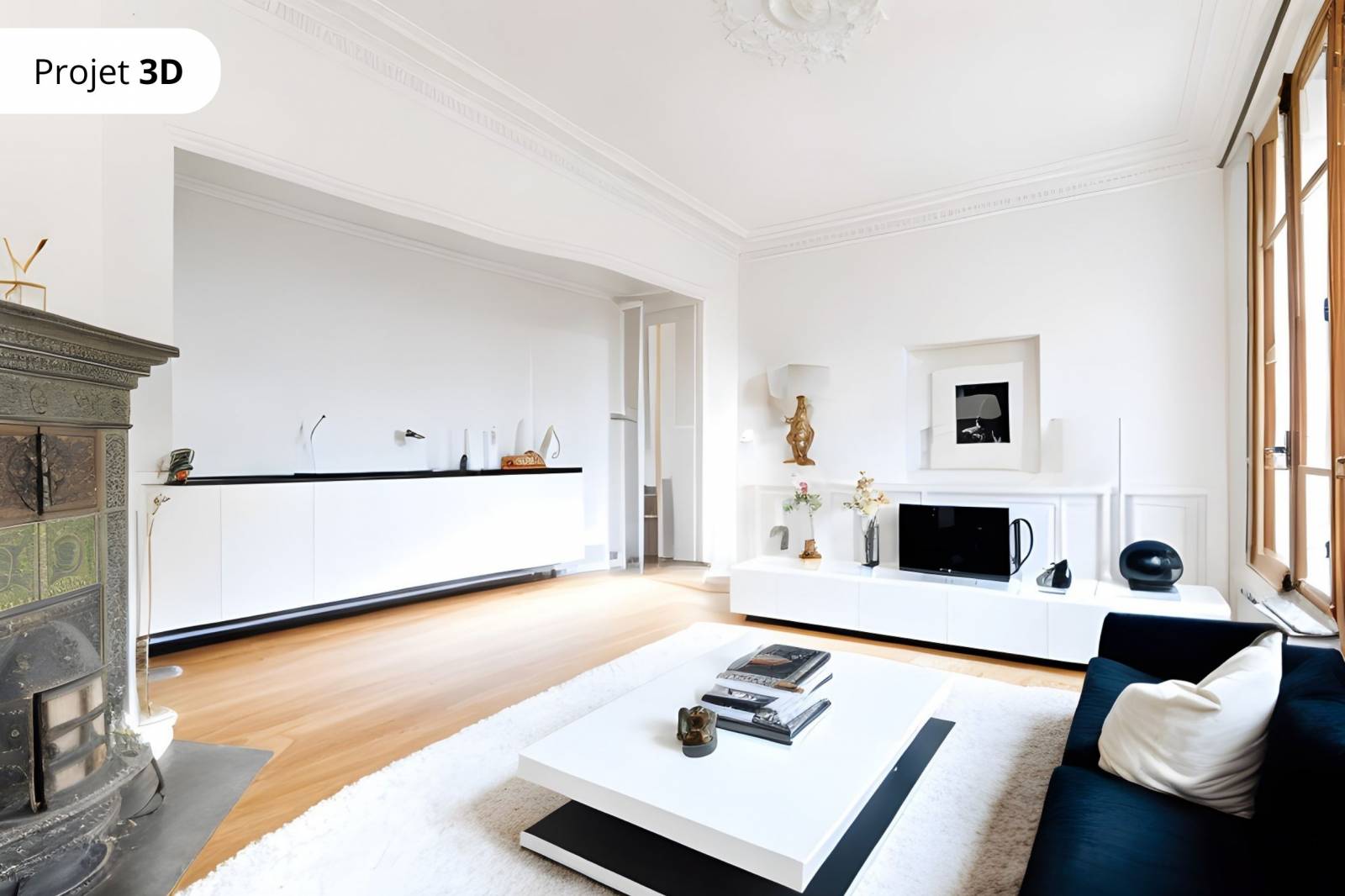 Appartement 3 pièces avec 2 chambres au calme sur cour - à rénover - Paris 6ème : Boulevard du Montparnasse  