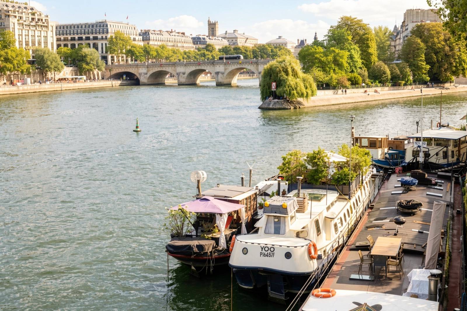 Péniche d’exception amarrée face au Pont des Arts avec emplacement permanent rare et prestigieux - Paris 6ème : quai Conti - Monnaie de Paris - Pont Neuf  