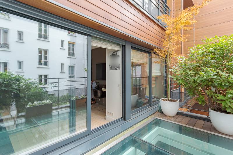 Terrasse à l'étage de la maison - 14ème Paris