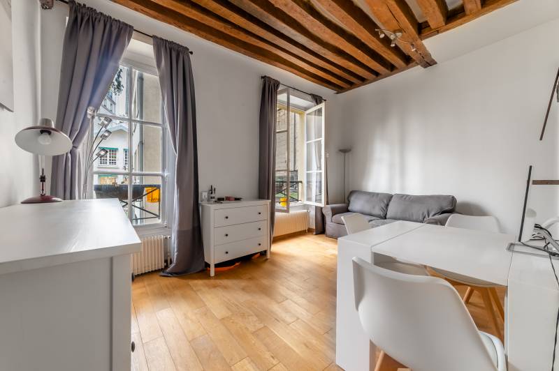 Studio situé au 1er étage avec vue sur une cour arborée - Paris 5ème : rue Saint-Jacques | Panthéon  