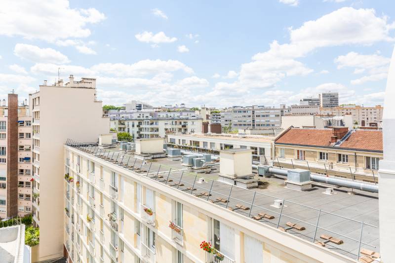 Vue depuis le séjour - Appartement 3 pièces - 9 rue Auguste Lançon, Paris 13ème