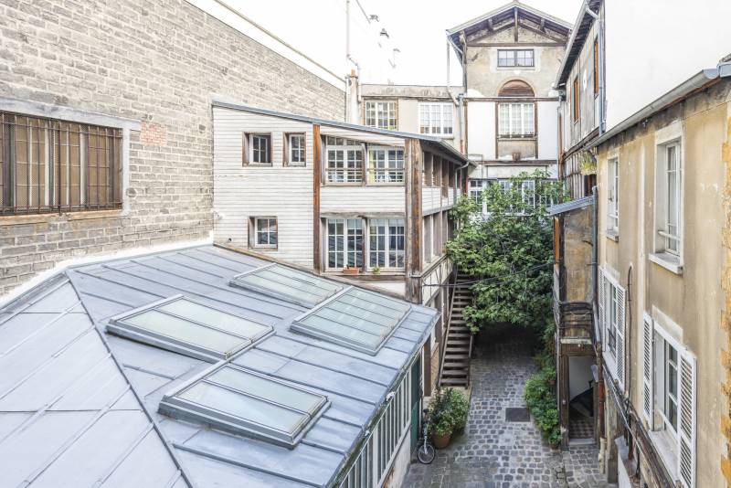 Vue depuis le séjour T2/T3 à rénover rue Delambre Paris 75014