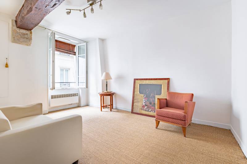 Séjour - T3 de de 42m² - à vendre - rue Guisarde Paris 6