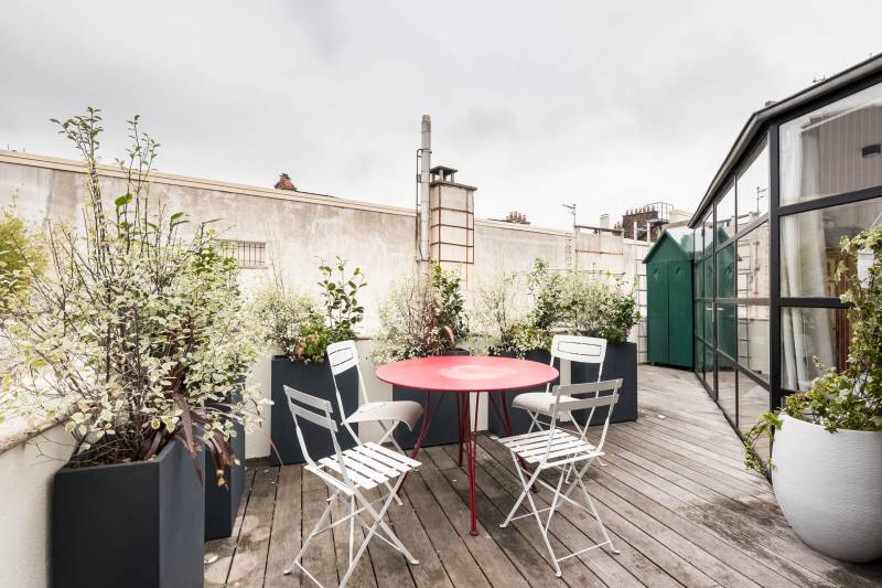 Terrasse de 17m² - atelier d'artiste / loft - Century 21 Assas Raspail Paris 6ème