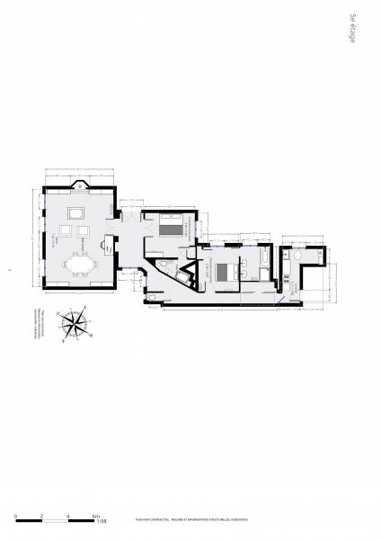 Appartement 4 pièces de 109m² avec 2 chambres et balcon filant situé au 5ème étage avec ascenseur - Paris 6ème : rue Notre-Dame des Champs  