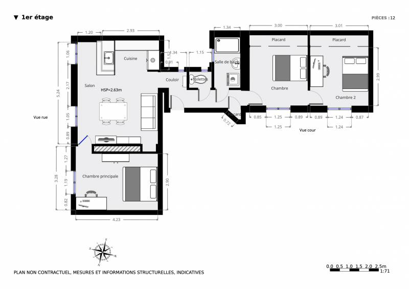 Appartement 4 pièces avec 3 chambres Paris 17ème : quartier Epinettes 