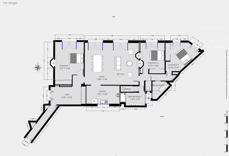 Appartement familial de standing avec double séjour et trois chambres - Paris 6ème : rue Huysmans | Jardin du Luxembourg  