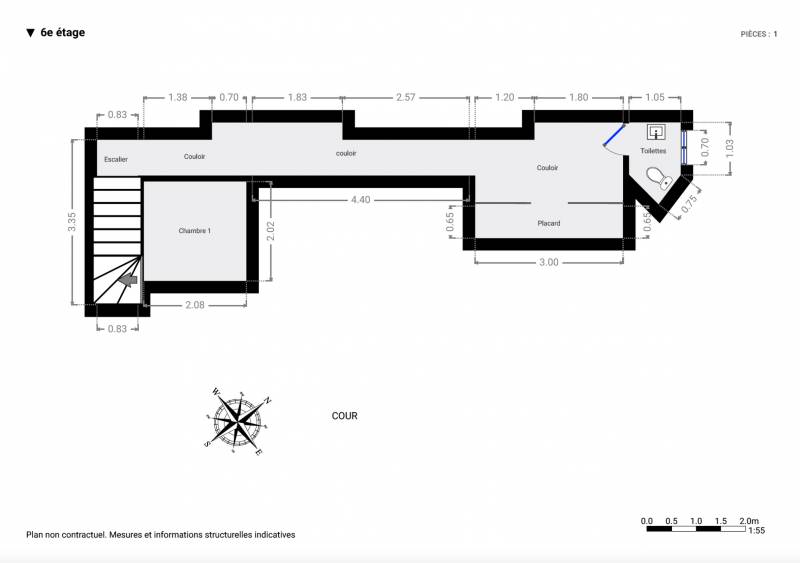 Appartement 2 pièces au 5ème et 6ème étage avec ascenseur - Paris 7ème : rue de Bellechasse | métro Solférino  