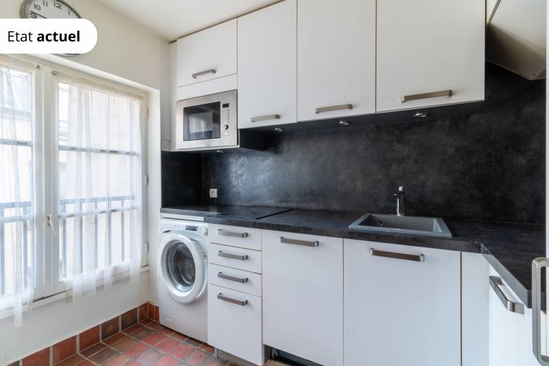 Studio de 31m² au 4ème étage par escalier - Paris 3ème : rue Saint-Martin | métro Rambuteau  