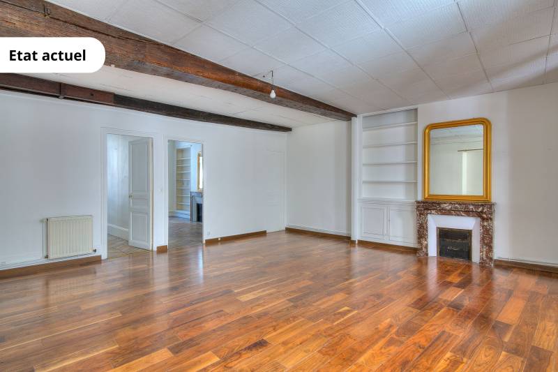 Appartement 3 pièces à rénover avec 2 chambres situé au 1er étage avec ascenseur : Paris 6ème : rue Monsieur Le Prince | Jardin du Luxembourg  