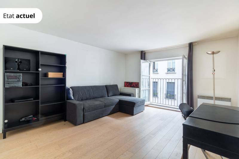 Studio de 31m² au 4ème étage par escalier - Paris 3ème : rue Saint-Martin | métro Rambuteau  