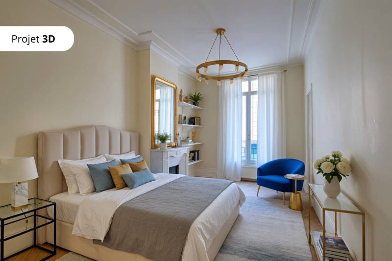 Appartement 3 pièces à rénover avec 2 chambres situé au 1er étage avec ascenseur : Paris 6ème : rue Monsieur Le Prince | Jardin du Luxembourg  