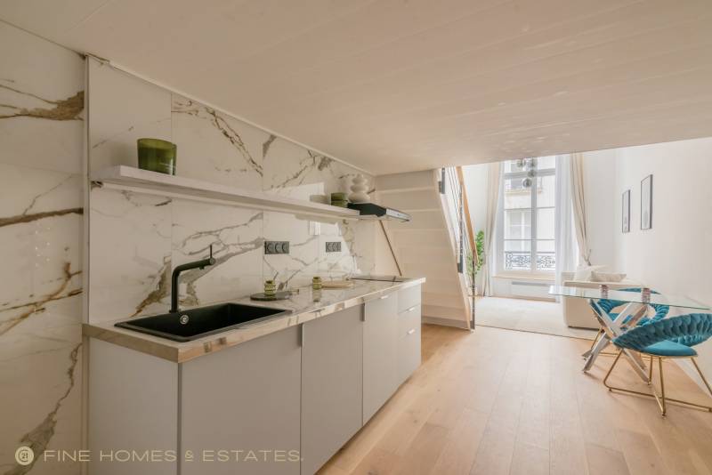 Appartement 2 pièces entièrement rénové de 46m² avec espace mezzanine - Paris 6ème : rue de Savoie - métro Odéon  