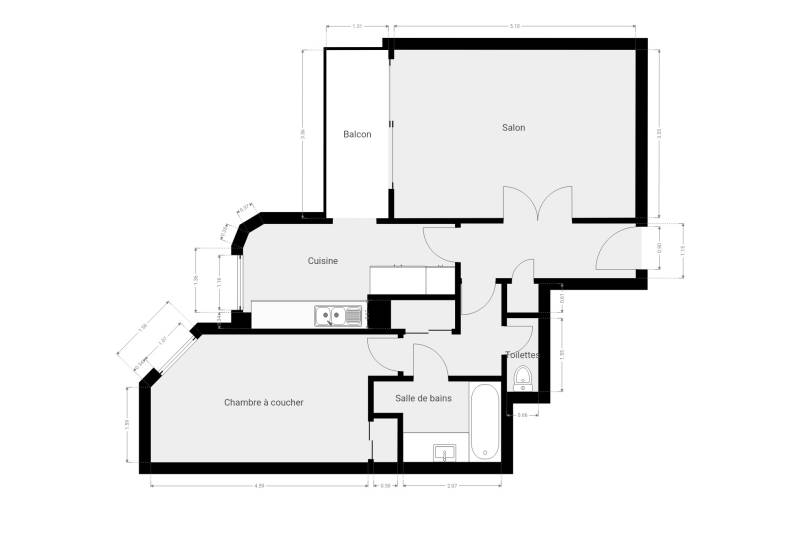 Appartement 2 pièces de 55 m² avec terrasse au sein d'un immeuble semi-récent - Paris 6ème : rue Notre-Dame des Champs  
