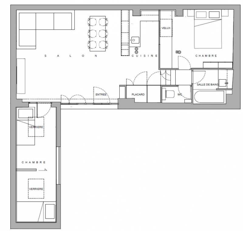 Appartement 3/4 pièces entièrement rénové situé au rez-de-chaussée sur cour au calme - Paris 6ème : rue Saint-Placide | quartier Notre-Dame des Champs  