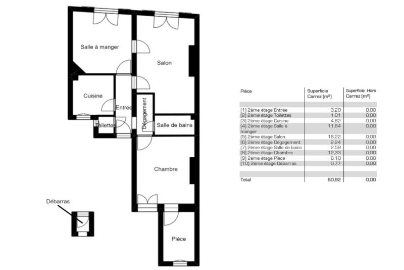 Appartement 3 pièces de 60 m² au 2ème étage - Paris 6ème : rue du Vieux Colombier - Saint-Sulpice  