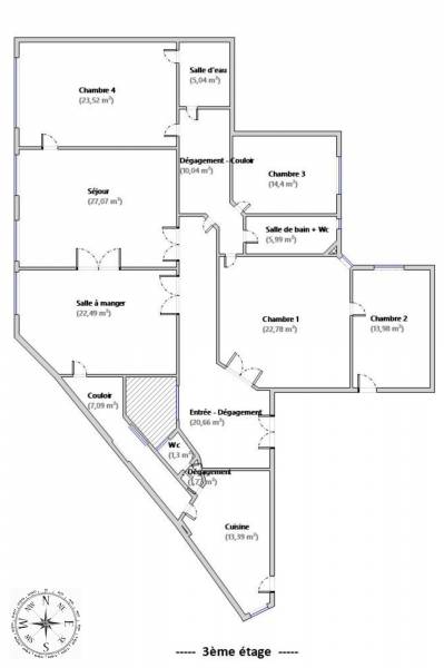 Appartement familial de prestige avec 4 chambres situé au 3ème étage avec ascenseur - Paris 6ème : Boulevard Raspail | quartier Notre-Dame des Champs  