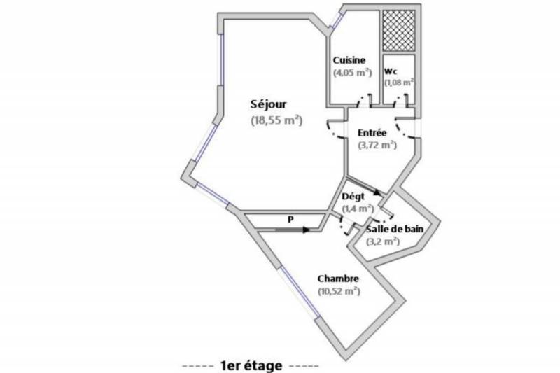 Appartement 2 pièces à rénover avec une place de parking - Paris 14ème - proche 6ème : rue Larochelle | quartier Montparnasse  