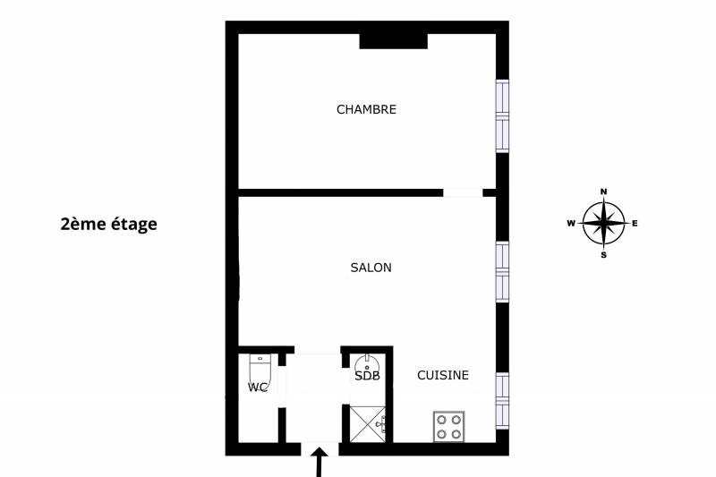 Appartement 2 pièces situé au 2ème étage au calme sur cour avec vue dégagée - Paris 15ème : rue Frémicourt | quartier Grenelle  