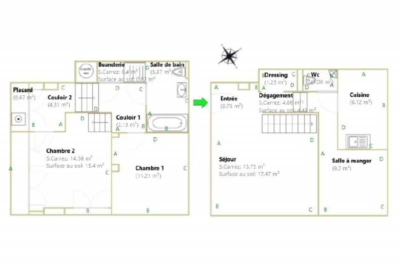 Appartement loft, entièrement rénové, en duplex avec deux chambres - Paris 14ème limite 6ème : rue Boissonade | quartier Montparnasse  