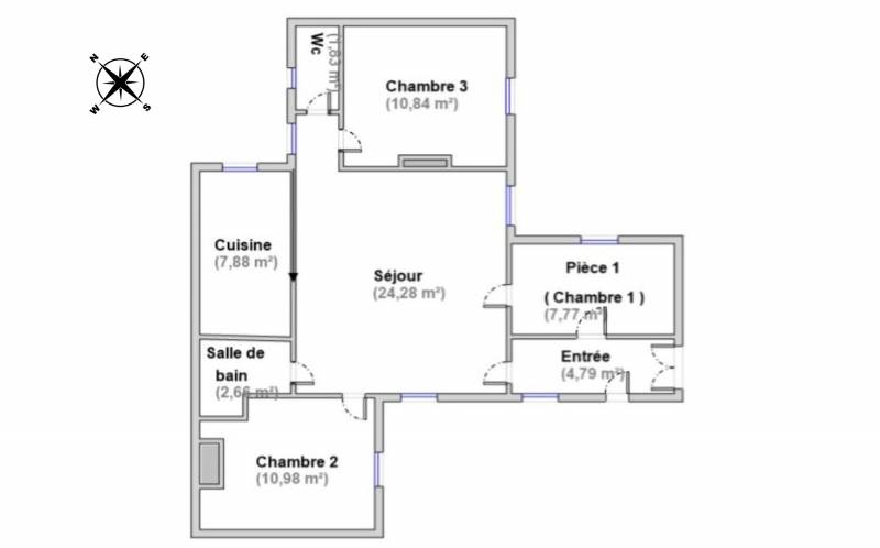 Appartement familial Haussmannien avec 3 chambres au calme sur cour - Paris 6ème : rue Stanislas | quartier Notre-Dame des Champs  