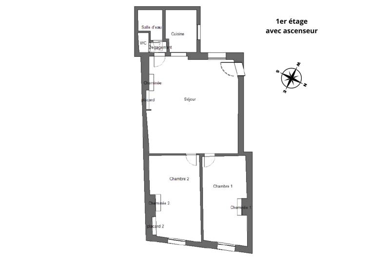 Appartement 3 pièces à rénover avec 2 chambres situé au 1er étage avec ascenseur : Paris 6ème : rue Monsieur Le Prince | Jardin du Luxembourg  