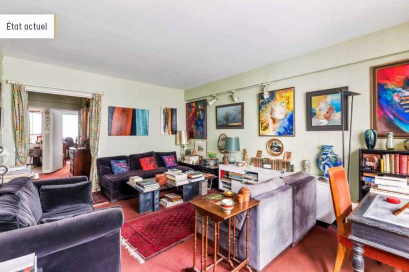 Appartement 3 pièces avec 2 chambres situé au 2ème étage avec ascenseur : Paris 7ème : rue Augereau - quartier Gros Caillou   