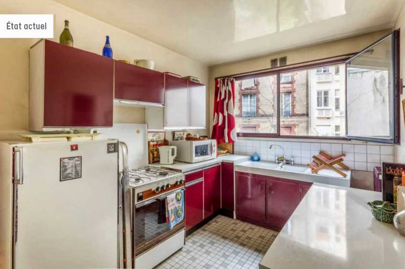 Appartement 3 pièces avec 2 chambres situé au 2ème étage avec ascenseur : Paris 7ème : rue Augereau - quartier Gros Caillou   